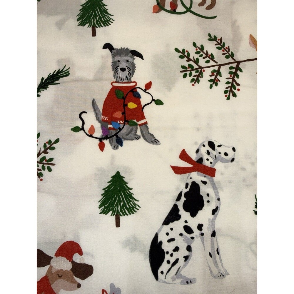 Pottery Barn Kids Christmas Dog Sheet Twin Flat Holiday